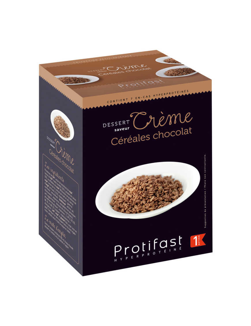 Crème céréales chocolat régime protéiné