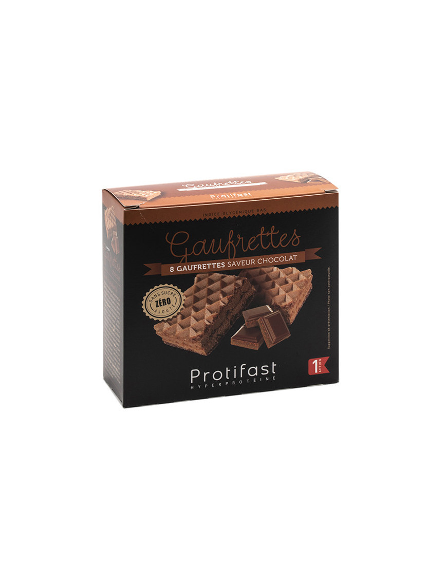 Gaufrette chocolat riche en protéines