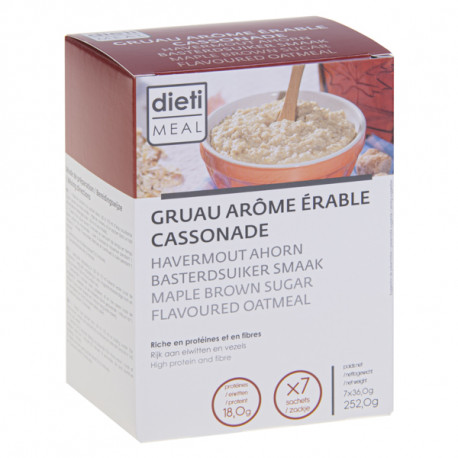 Dietimeal porridge érable cassonade protéiné aux flocons d'avoine